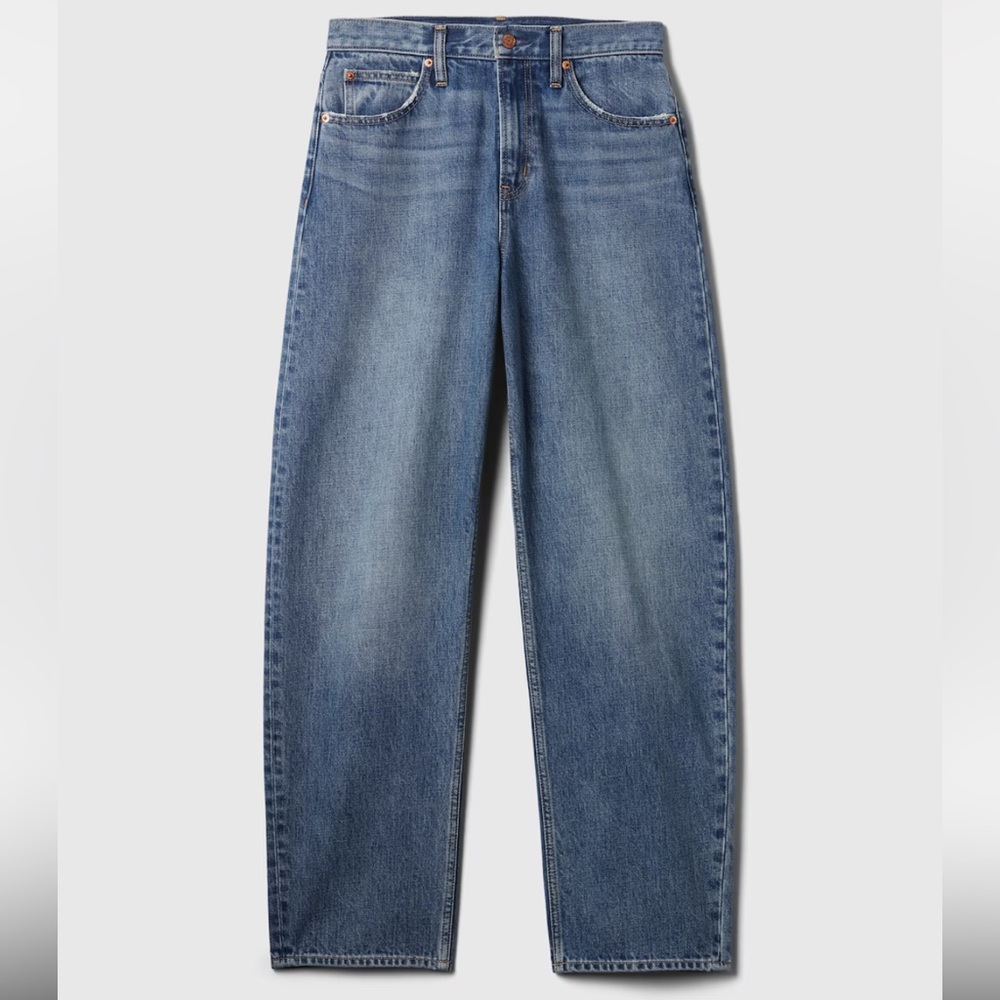 GAP BARREL LEG HIGH RISE JEANS